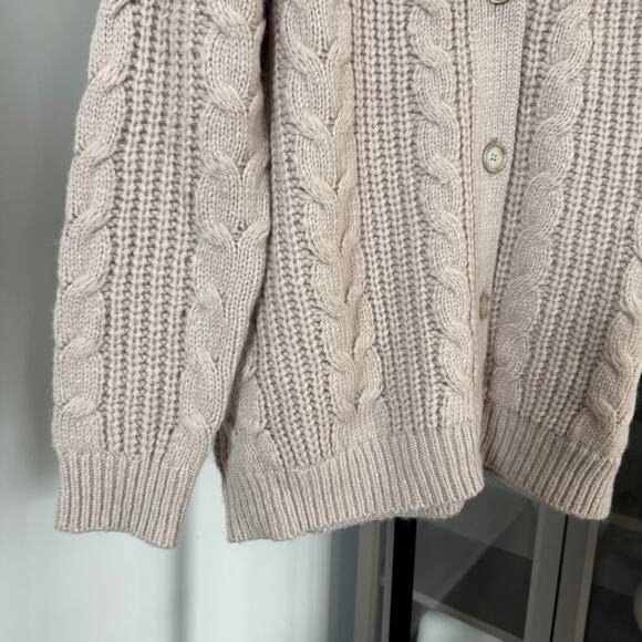 Jenni Kayne Cable Knit Cocoon Blush Cardigan XS NEW Pink Button Front Sweater - Picture 4 of 7